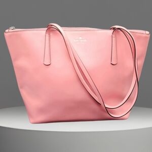 Preowned Kate Spade Zina Smooth Pink Leather Bright Carnation Tote WKRU6852